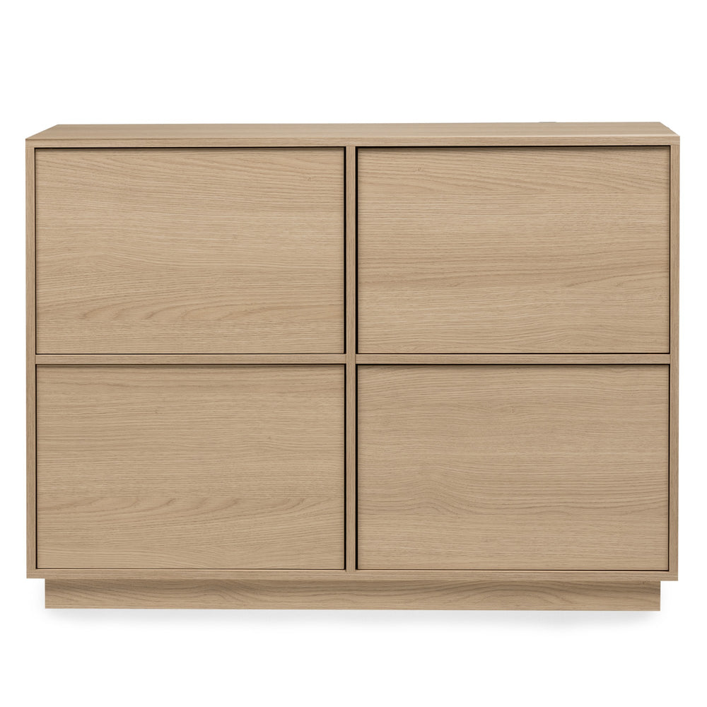 Chest of drawers GENIAL, 4 doors, Lindberg oak