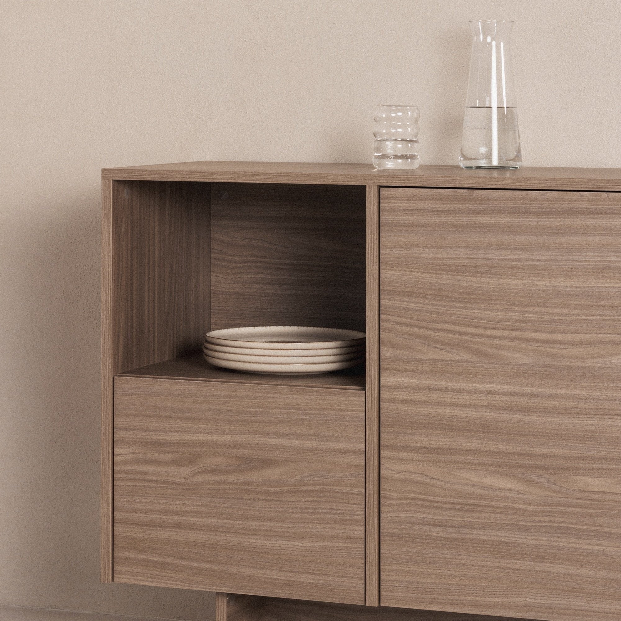 GOLFE Chest of Drawers, four doors, pearl oak