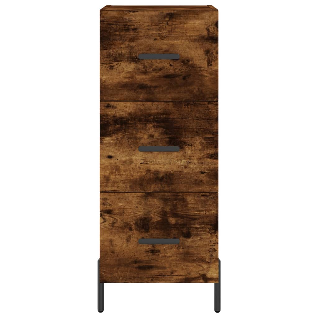 Komoda, dūminio ąžuolo spalvos, 34,5x34x180cm, apdirbta mediena - Namų Idėja