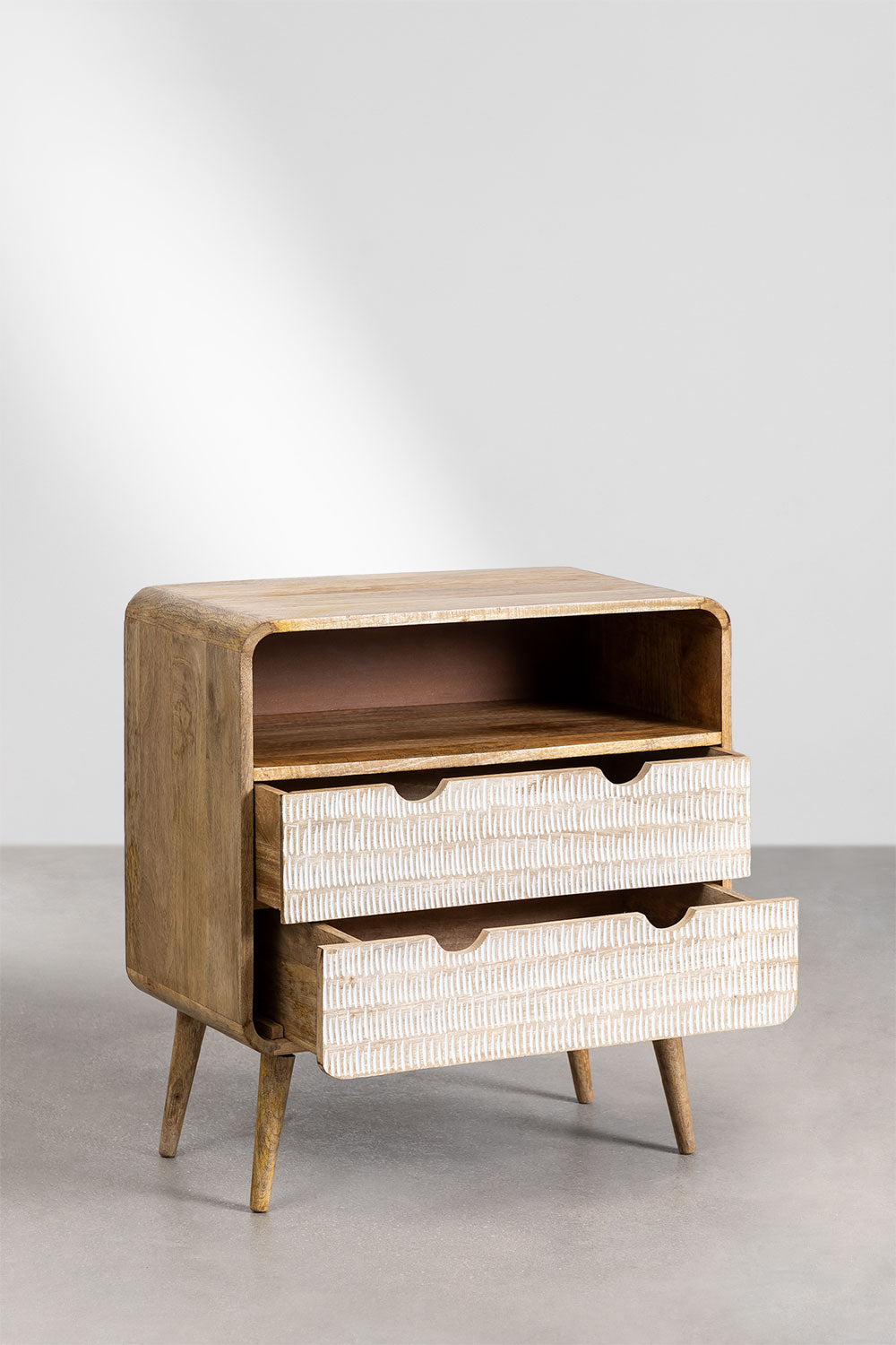 KOREORO chest of drawers, mango wood, 2 drawers