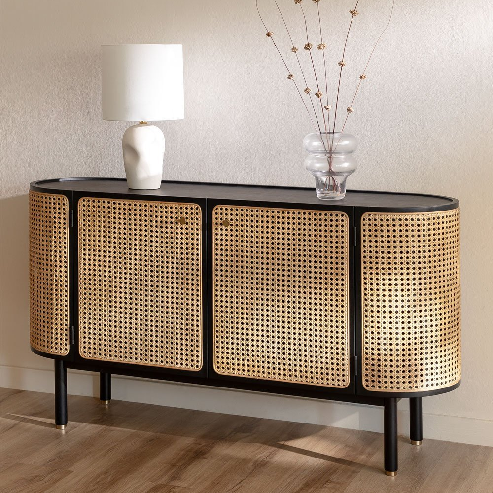 Komoda CDANEOA, ąžuolo faneruotė ir ratanas