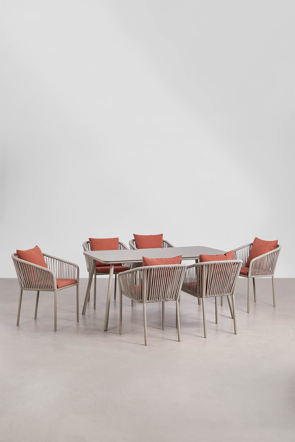 Komplektas AGNES Classic, 160x90 cm, 6 kėdės, šokolado