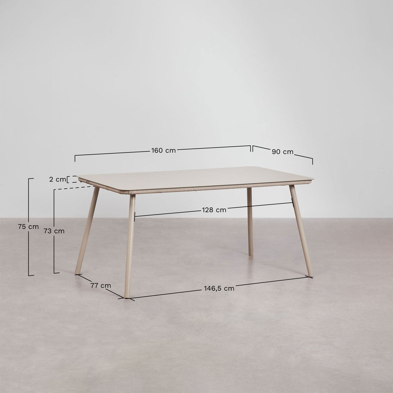 Komplektas AGNES, stalas 160x90 cm, 6 kėdės, moka ruda