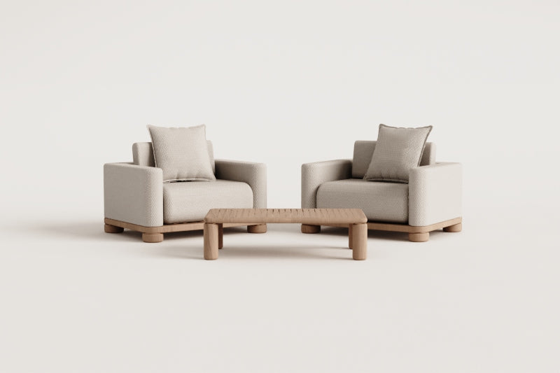 AKANTO set, 2 armchairs and a table