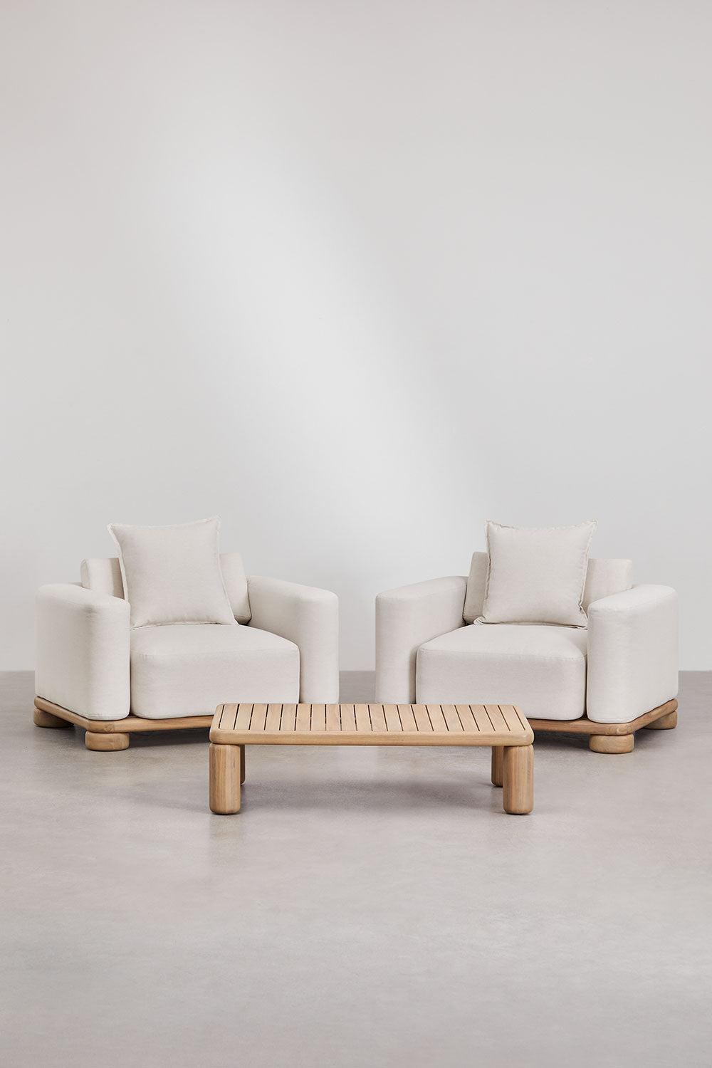 AKANTO set, 2 armchairs and a table