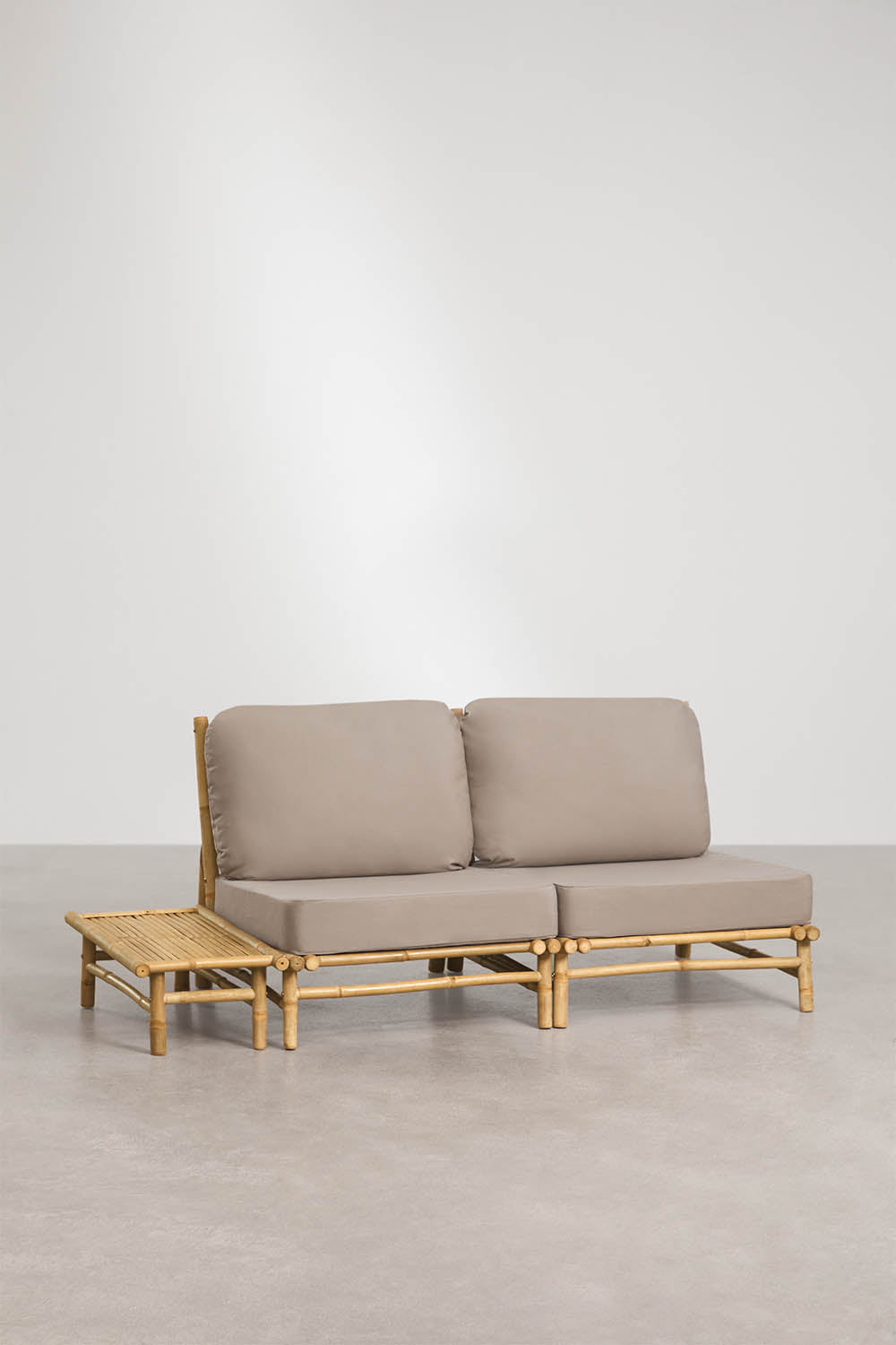 BAMBUS set, sofa and side table, mocha brown