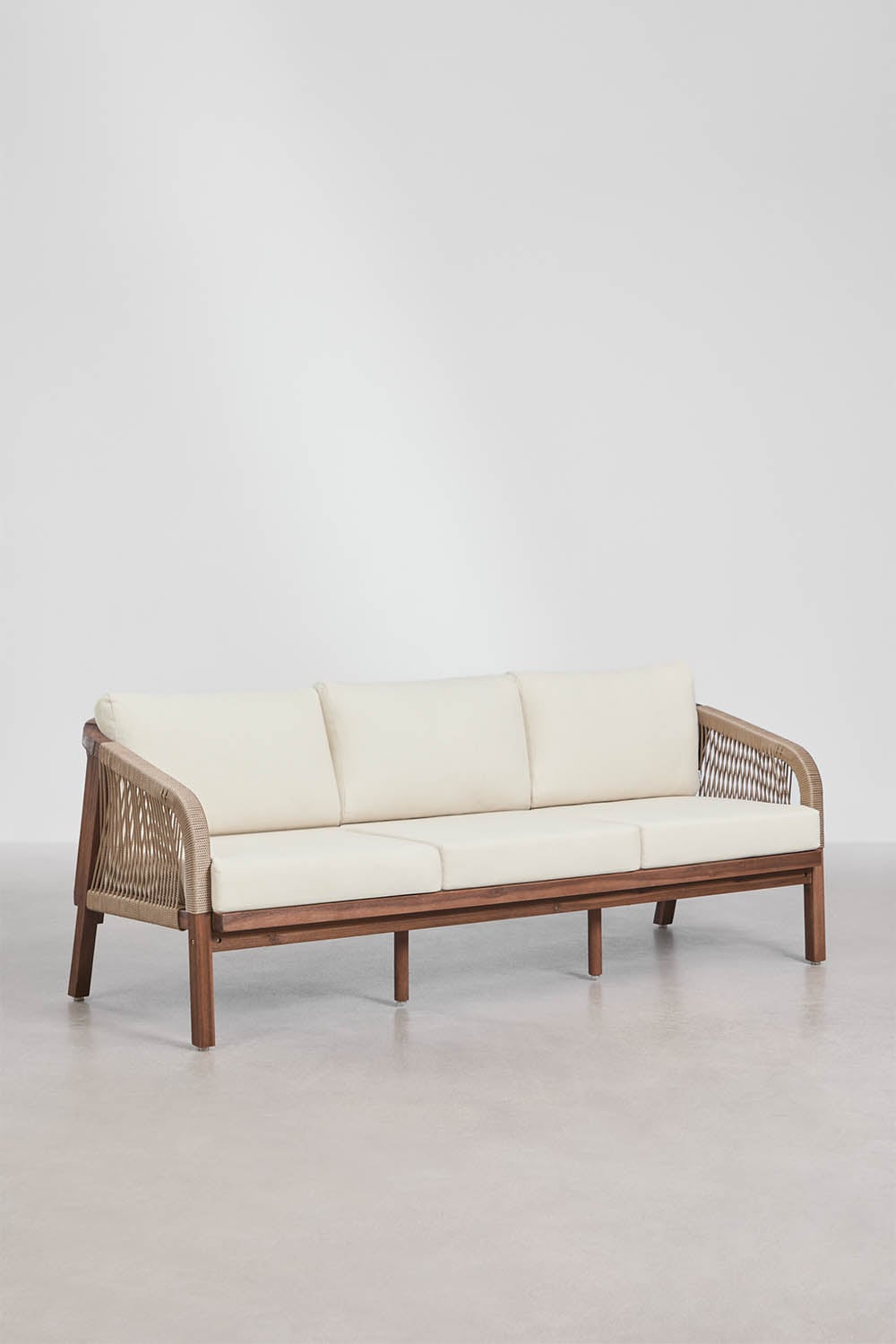 Komplektas DEXTER, sofa, 2 foteliai ir staliukas, balta (1 var.)