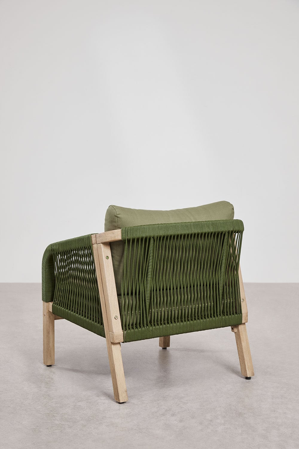 Komplektas DEXTER, sofa, 2 foteliai ir staliukas, kariuomenės žalia