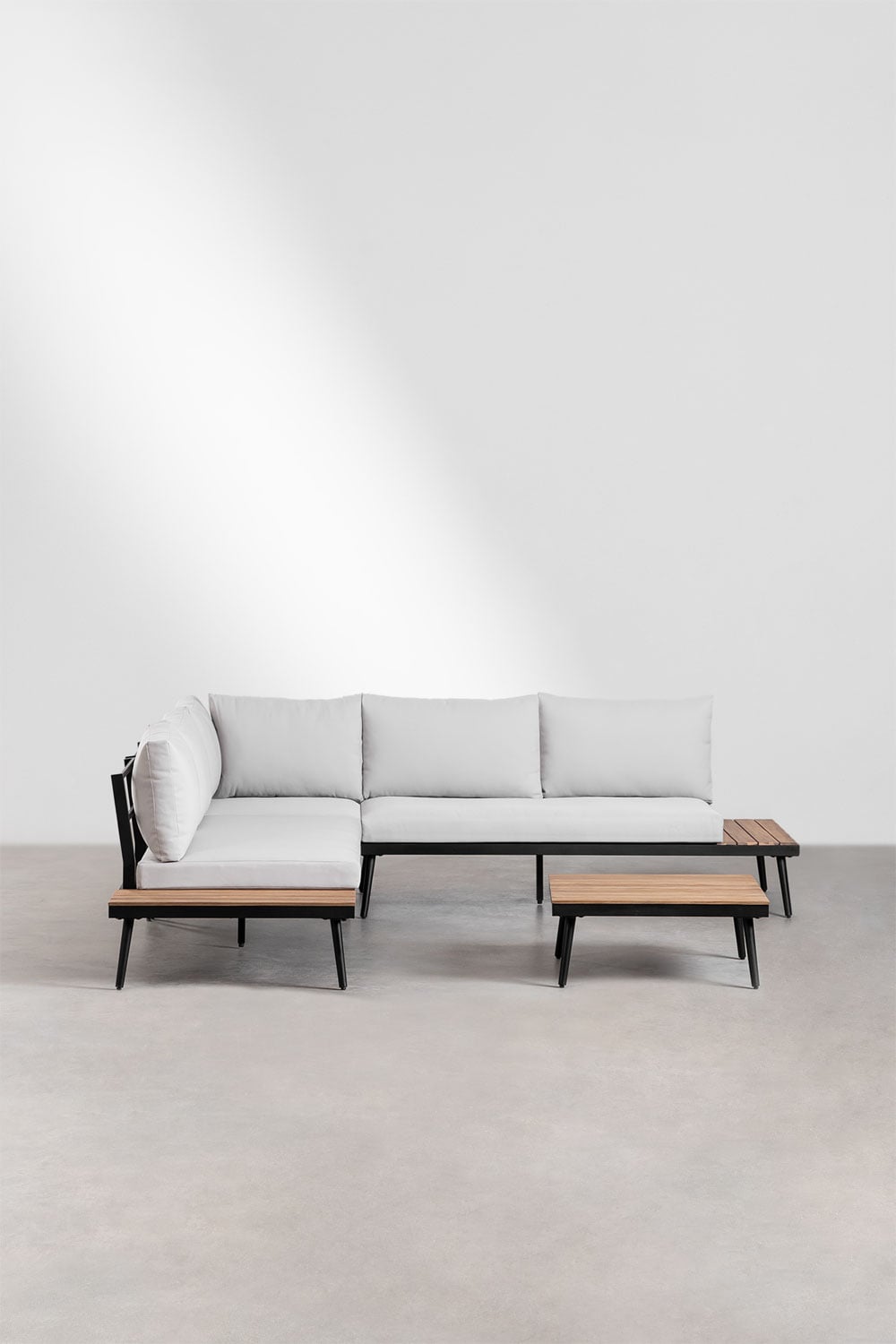 Komplektas KAMPINO, kampinė sofa, juoda