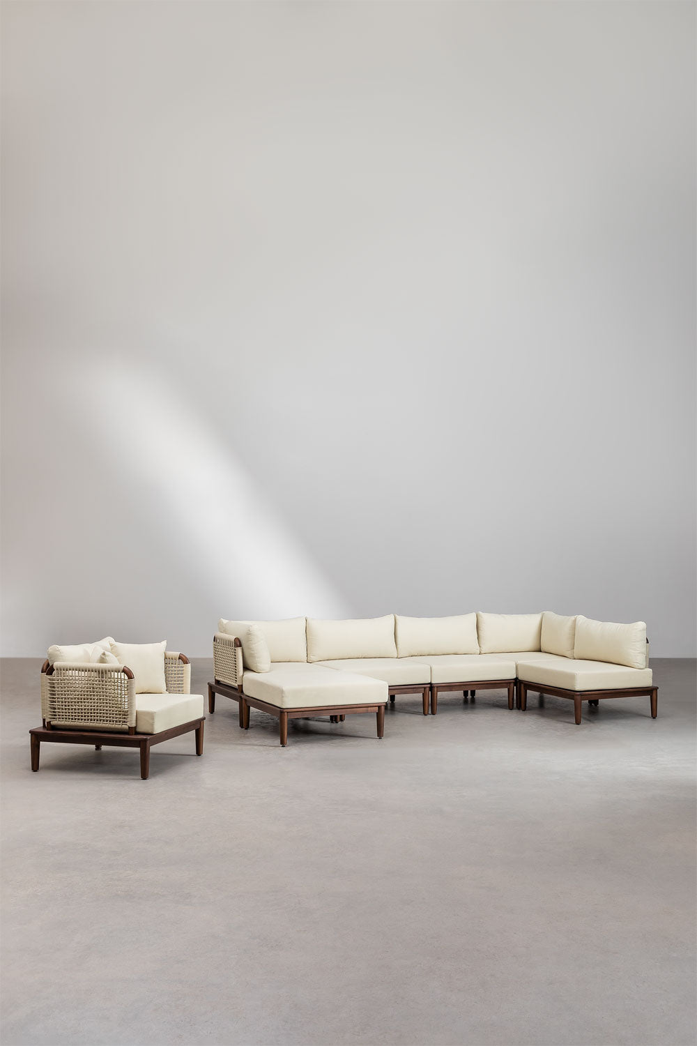 Komplektas MODENA, 7 vietų sofa, pufas ir fotelis