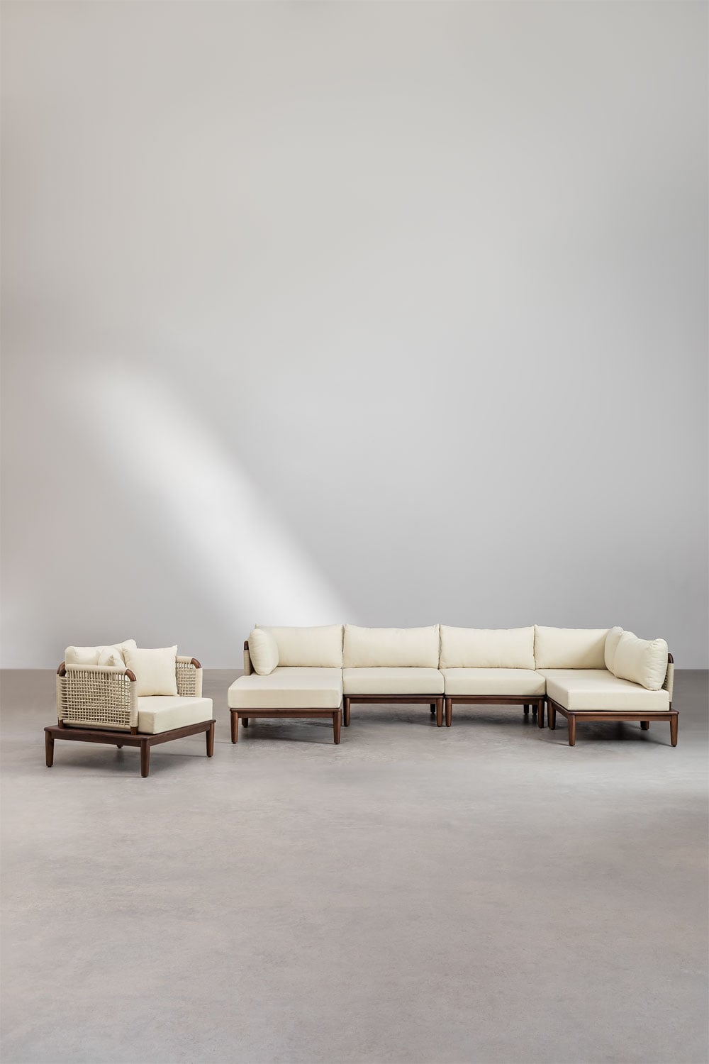 Komplektas MODENA, 7 vietų sofa, pufas ir fotelis