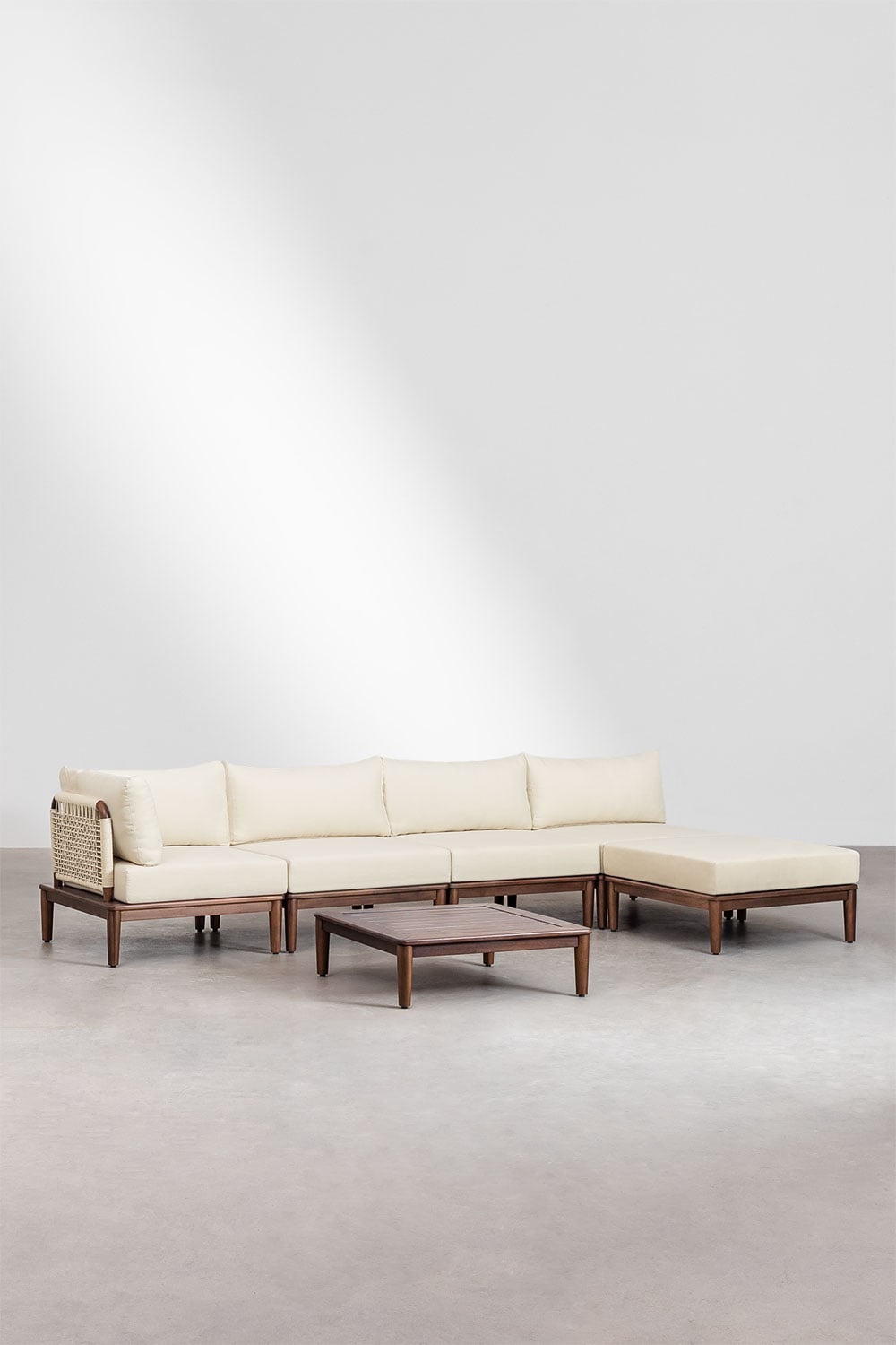 MODENA set, corner sofa, pouffe, and table