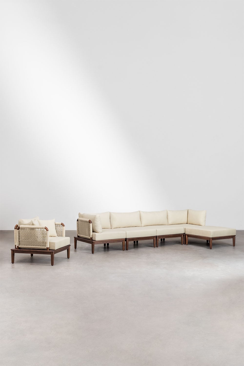 Komplektas MODENA, sofa, pufas ir fotelis (6 vietų)