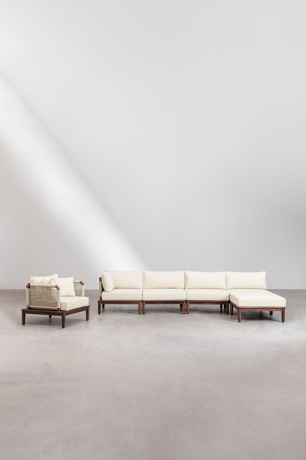 Komplektas MODENA, sofa, pufas ir fotelis (7 vietų)