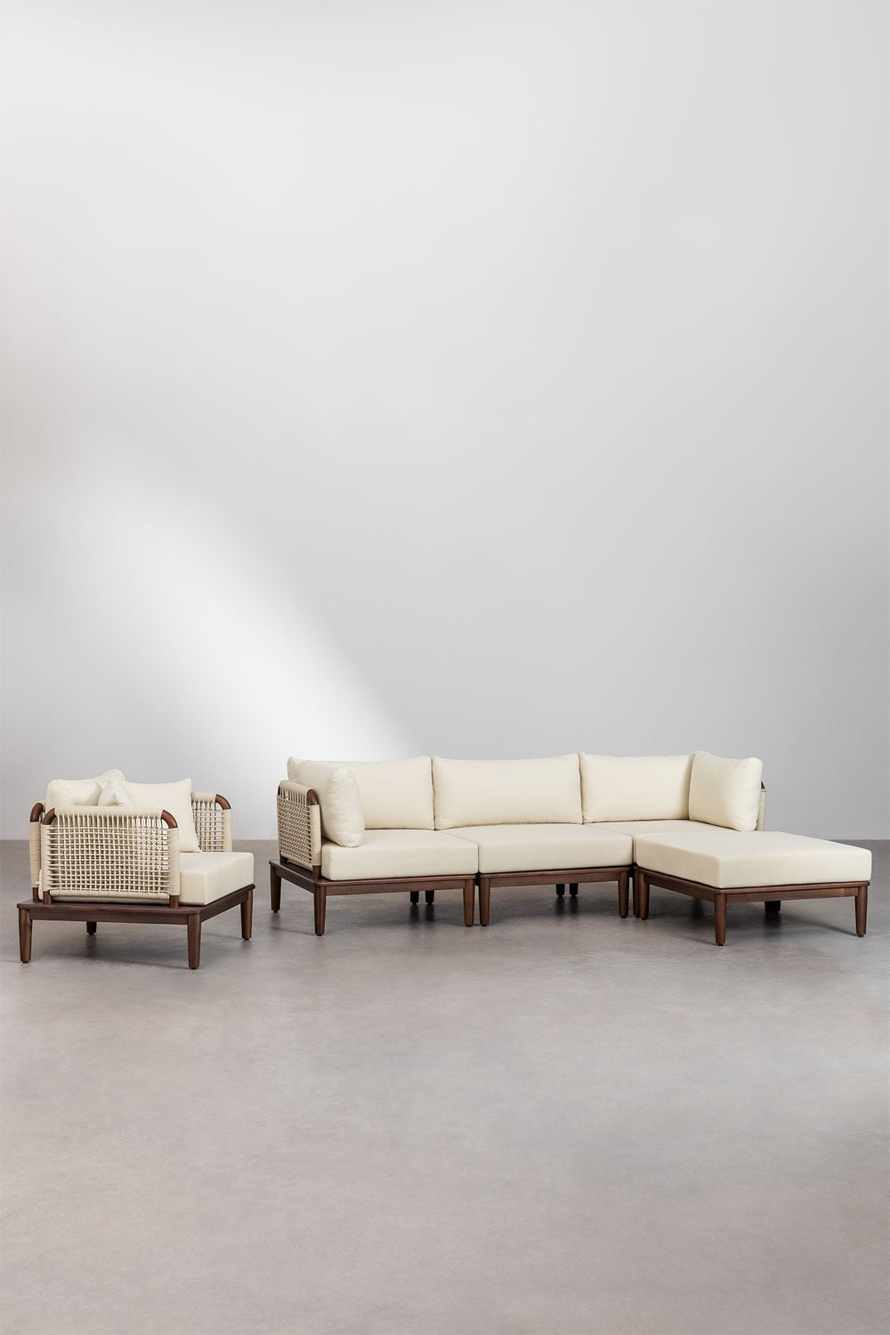 Komplektas MODENA, sofa, pufas ir fotelis (didelis)