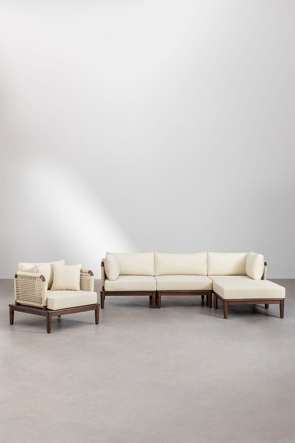 Komplektas MODENA, sofa, pufas ir fotelis (didelis)