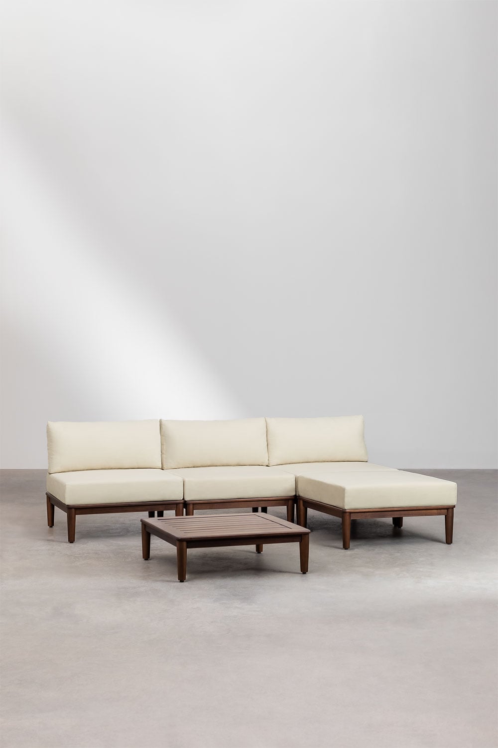 Komplektas MODENA, sofa, staliukas ir pufas