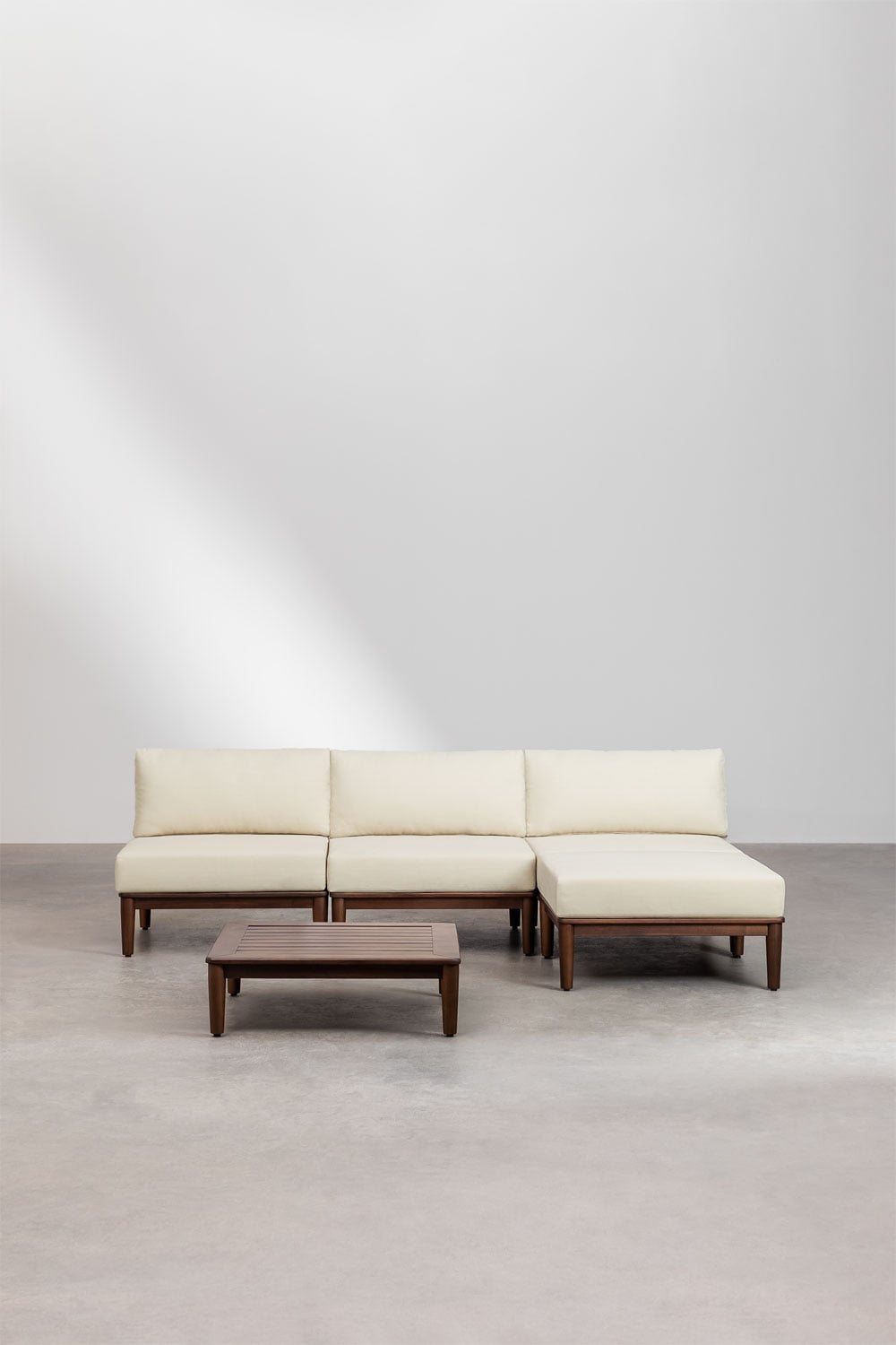 Komplektas MODENA, sofa, staliukas ir pufas