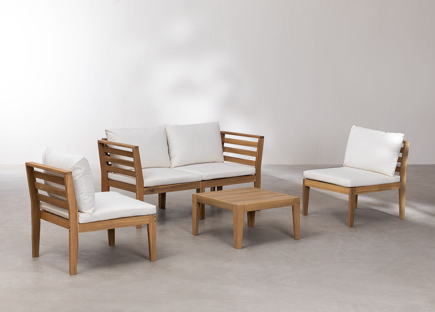 MODULO set, 4 pieces with table, white