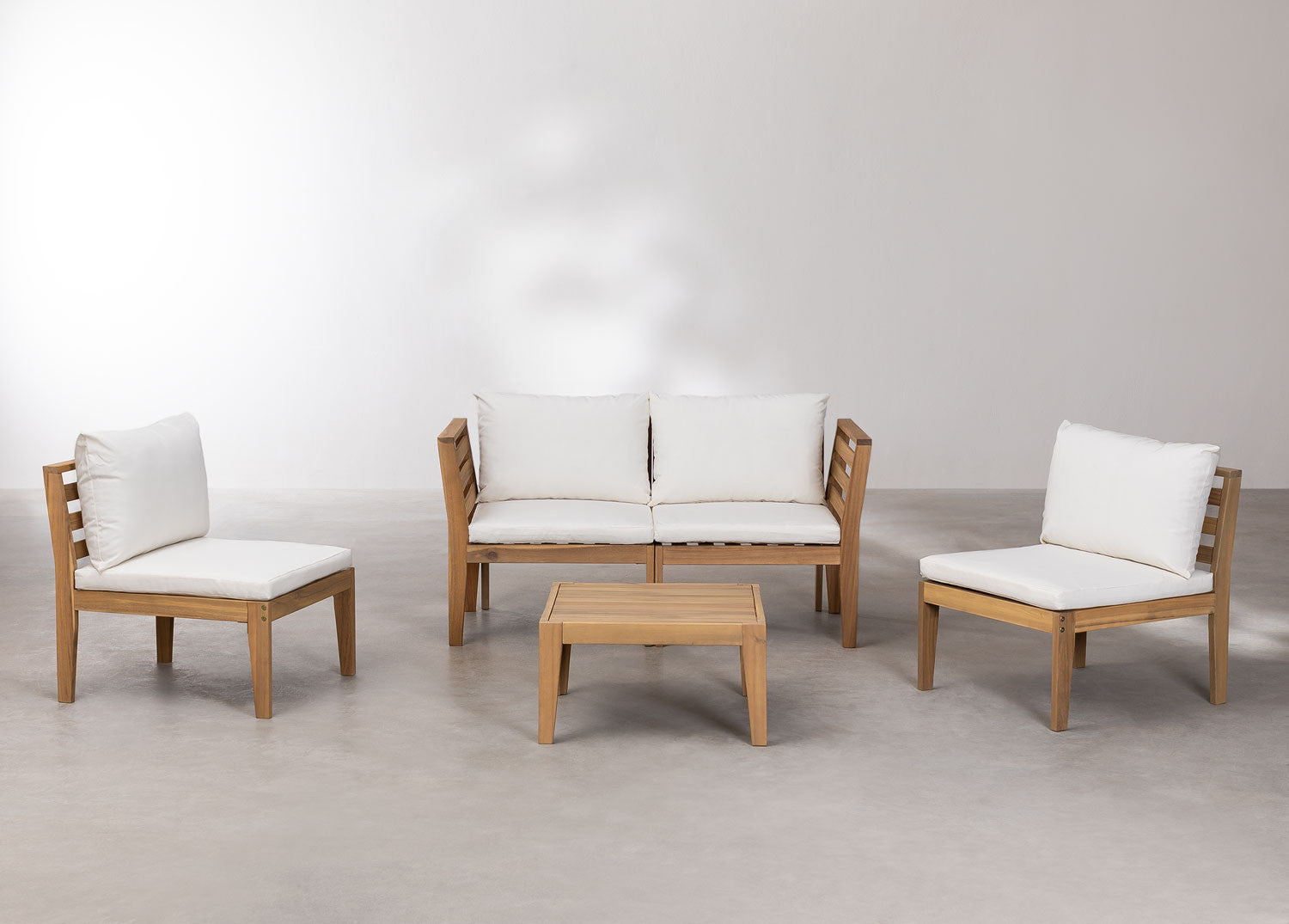 MODULO set, 4 pieces with table, white