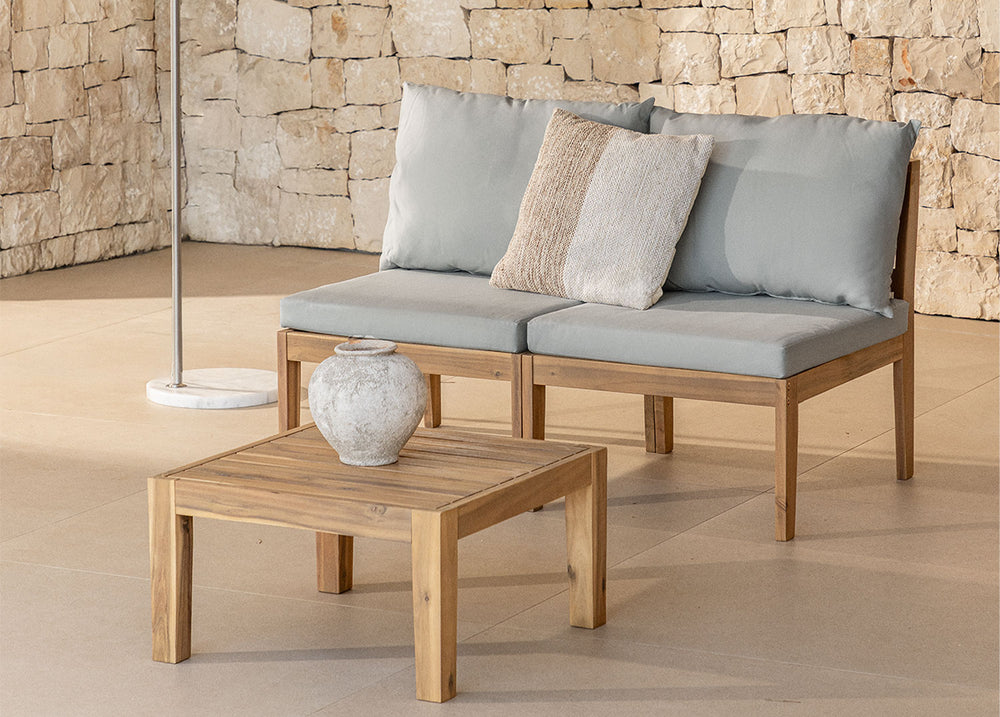 Komplektas MODULO, sofa ir staliukas, pilkas