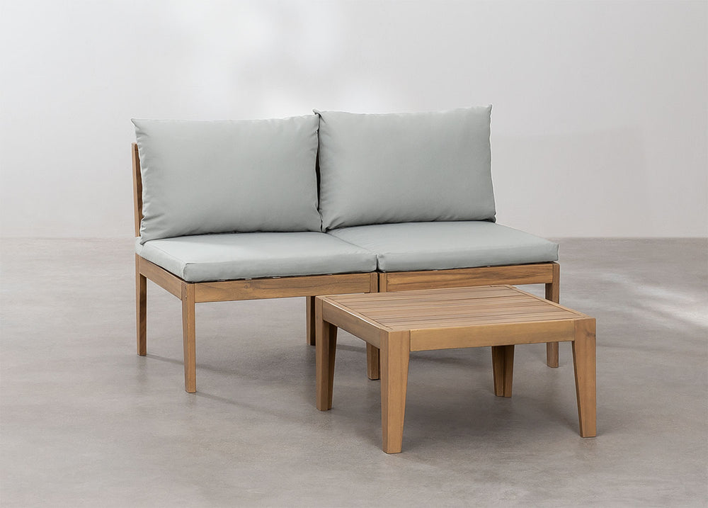 Komplektas MODULO, sofa ir staliukas, pilkas