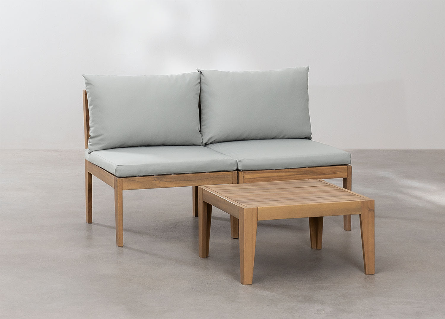 Komplektas MODULO, sofa ir staliukas, pilkas