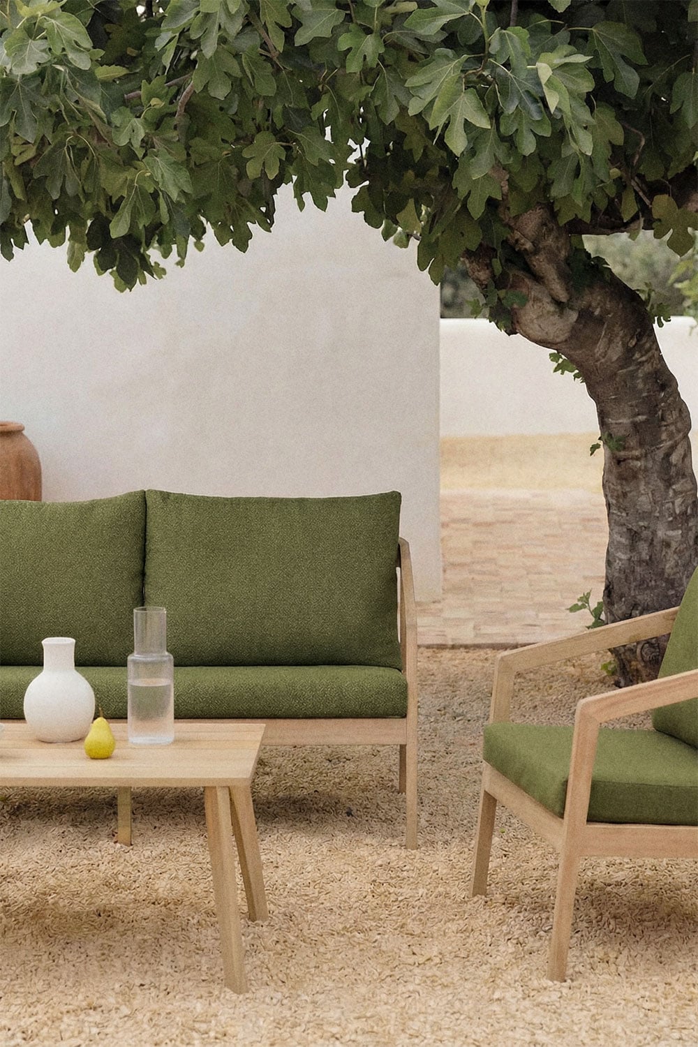 Komplektas VIRVO, sofa, 2 foteliai ir staliukas, šviesus (3 var.)