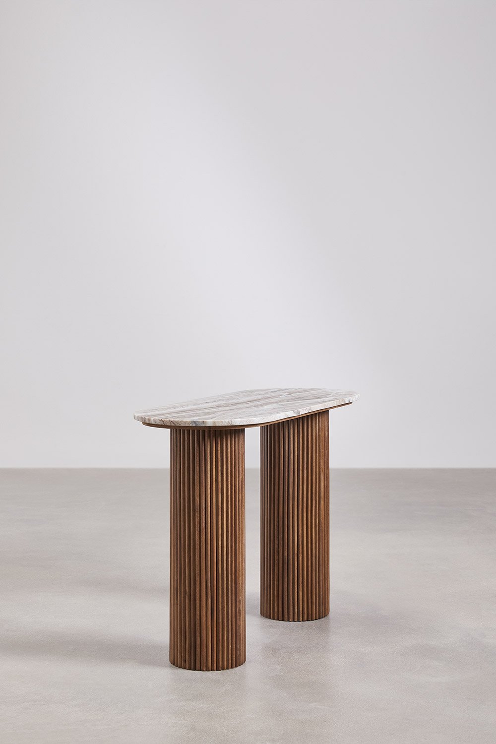 Konsolė GINARIA iš marmuro ir mango medienos, 110x45 cm