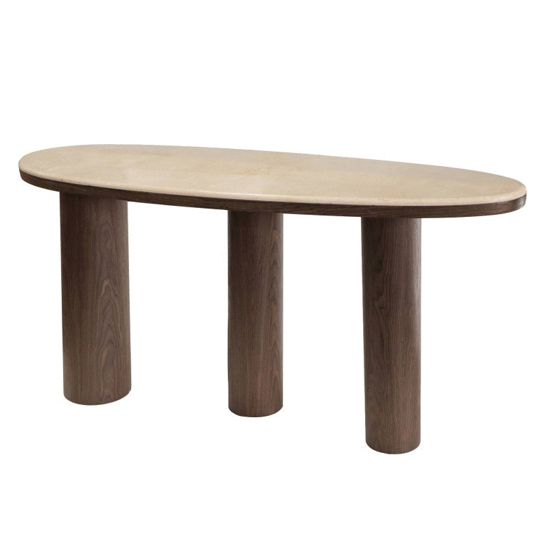 Konsolė ESSENZA 150 cm, marmuras/tamsus riešutas