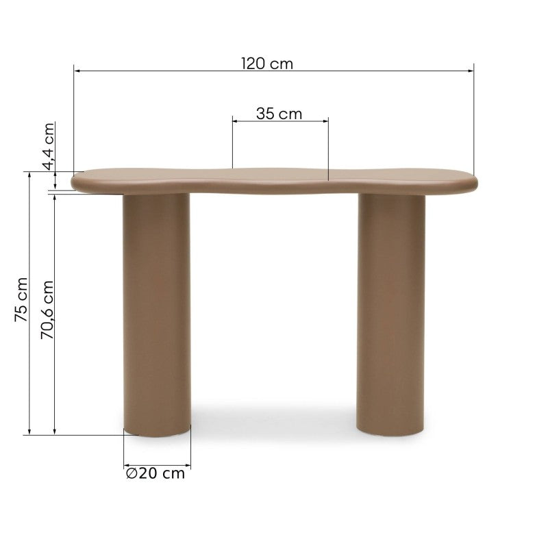 Konsolė/biurkas VANEZZA 120 cm, moka/šviesiai ruda