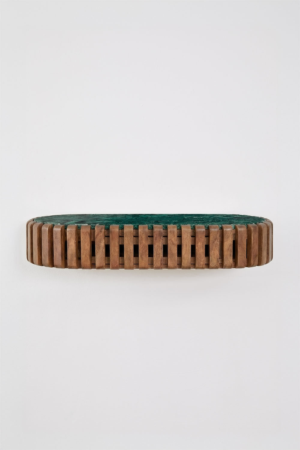 Konsole BEATA, pie sienas, 90x40 cm, zaļš marmors