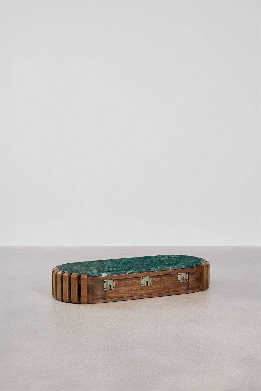 Konsole BEATA, pie sienas, 90x40 cm, zaļš marmors