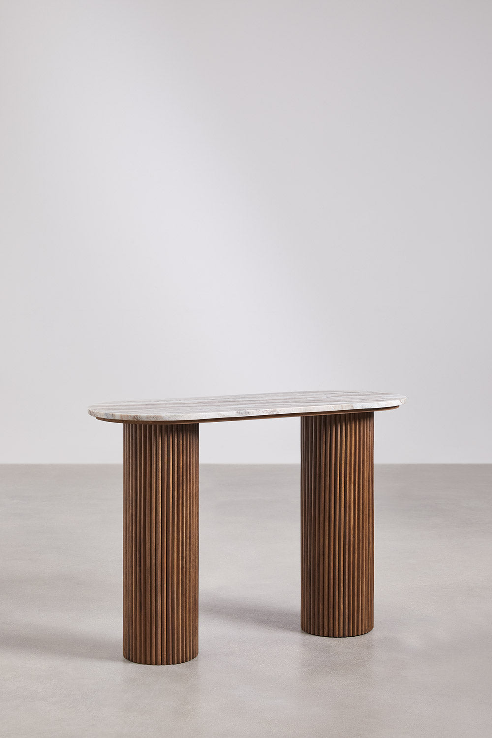 Konsolė GINARIA iš marmuro ir mango medienos, 110x45 cm