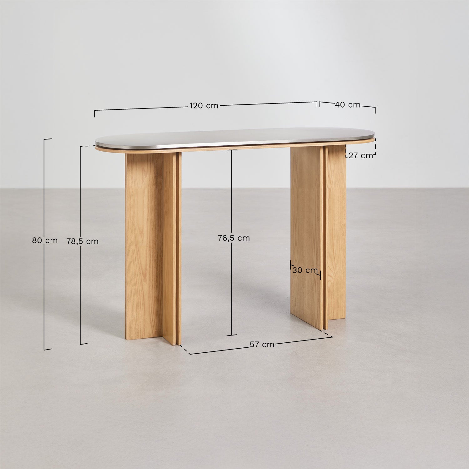 Konsole LIDIJA, ovāla, 120x40 cm