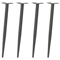Konsolinio staliuko kojelės, 4 vnt., antracito spalvos, 72 - 73 cm, plienas, kūginės formos - Namų Idėja