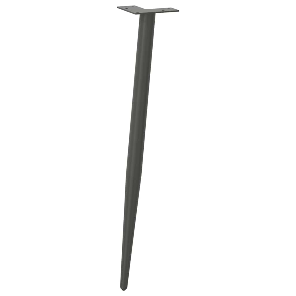 Konsolinio staliuko kojelės, 4 vnt., antracito spalvos, 72 - 73 cm, plienas, kūginės formos - Namų Idėja