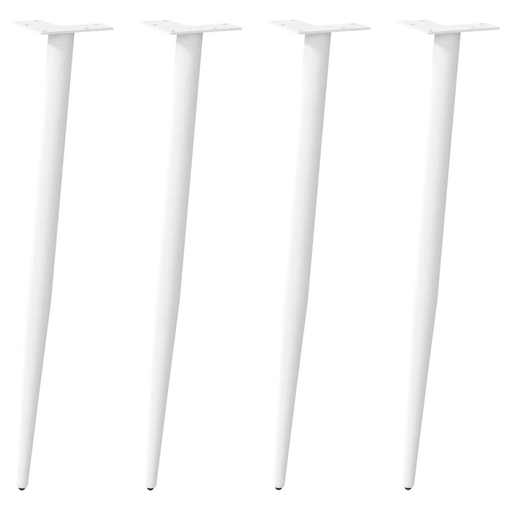 Konsolinio staliuko kojelės, 4 vnt., baltos, 72 - 73 cm, plienas, kūginės formos - Namų Idėja