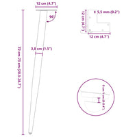 Konsolinio staliuko kojelės, kūginės, 4 vnt., juodos, 72 - 73 cm, plienas - Namų Idėja