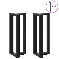 Konsolinio staliuko kojelės, T formos, 2 vnt., juodos, 25x28x(72 - 73) cm, plienas - Namų Idėja