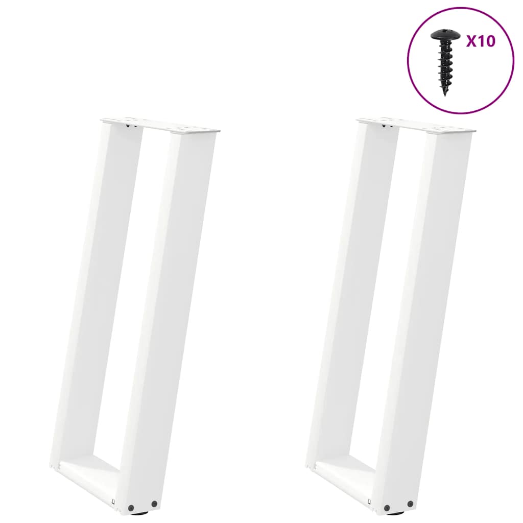 Konsolinio stalo kojelės, U formos, 2 vnt., baltos, 28x(72 - 73) cm, plienas - Namų Idėja