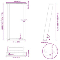 Konsolinio stalo kojelės, U formos, 2 vnt., juodos, 28x(72 - 73) cm, plienas - Namų Idėja