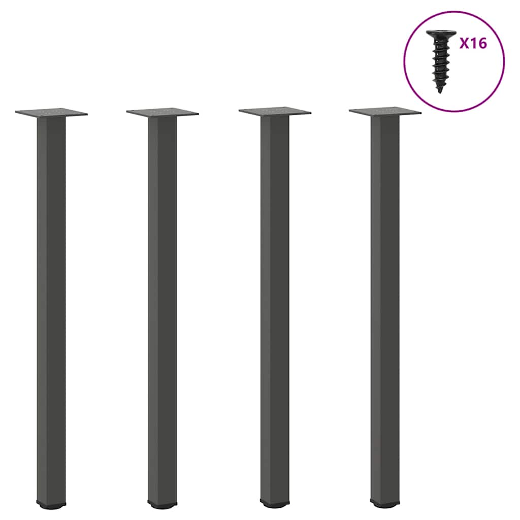 Konsolinio stalo kojos, 4 vnt., antracito spalvos, 72 - 74 cm, plienas - Namų Idėja