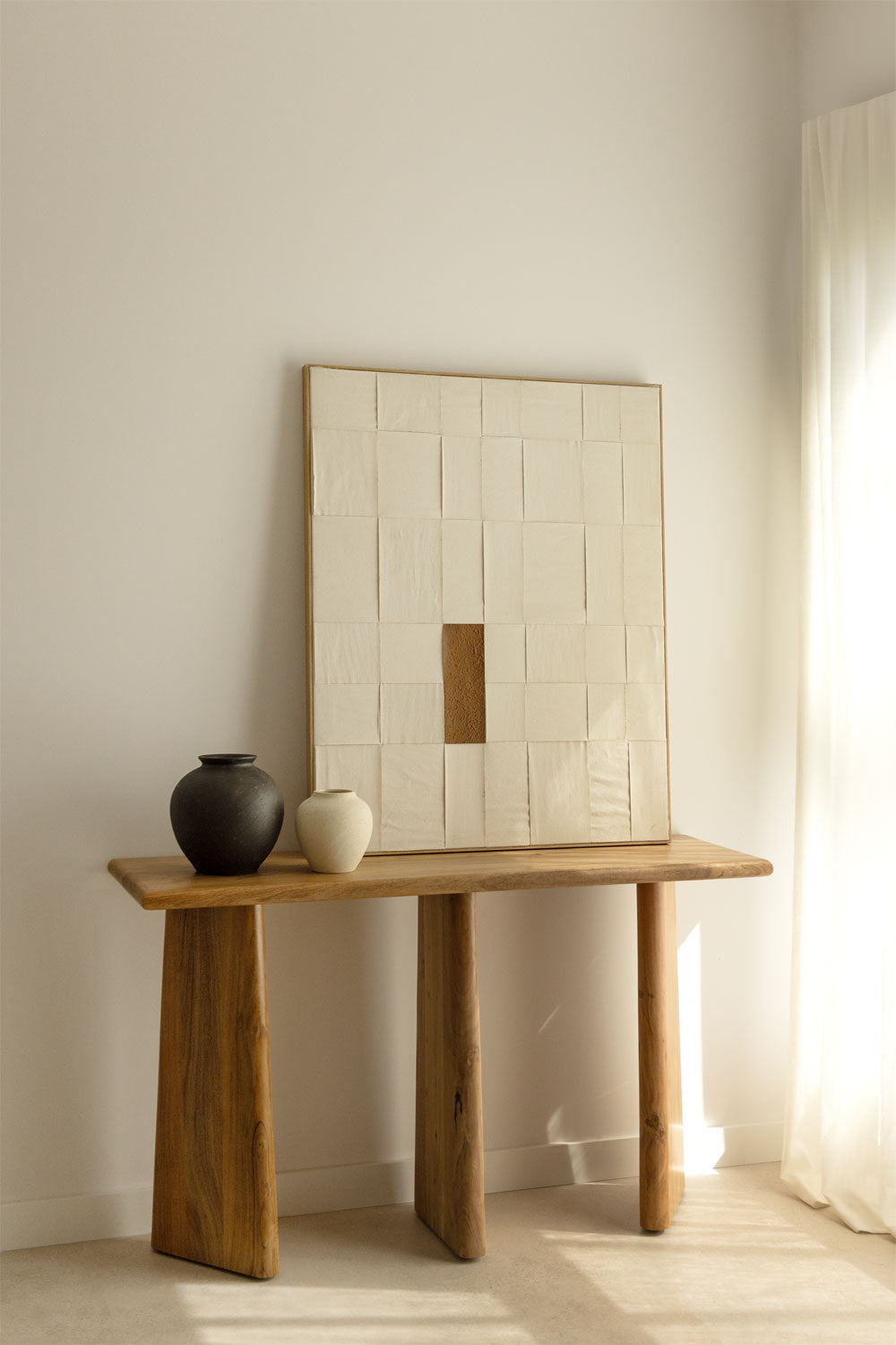 AMBYL console table, acacia wood, brown