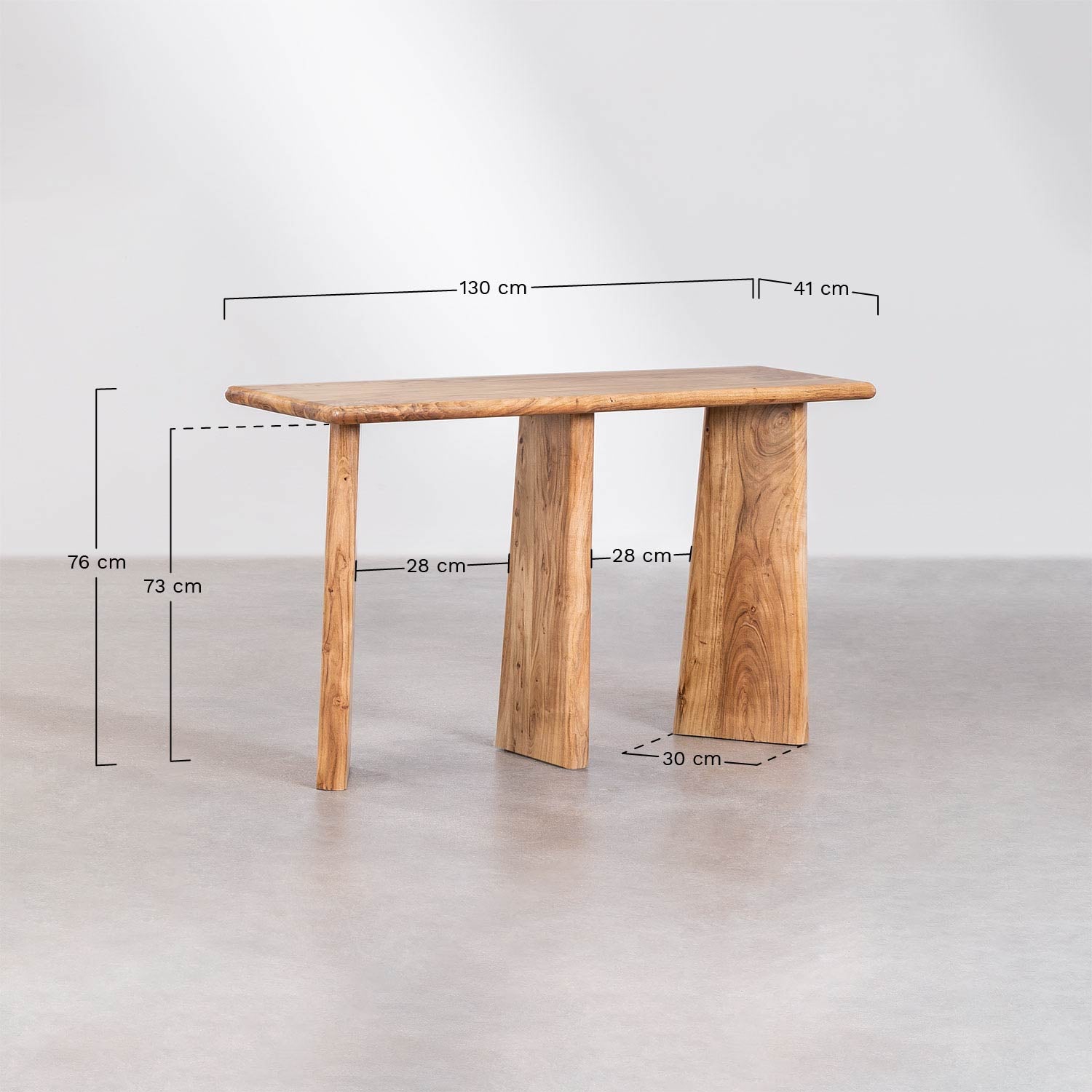 AMBYL console table, acacia wood, brown