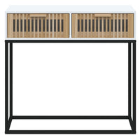 Konsolinis staliukas, baltas, 80x30x75cm, mediena ir geležis - Namų Idėja