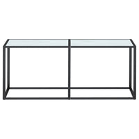 Konsolinis staliukas, balto marmuro, 180x35x75,5cm, stiklas - Namų Idėja