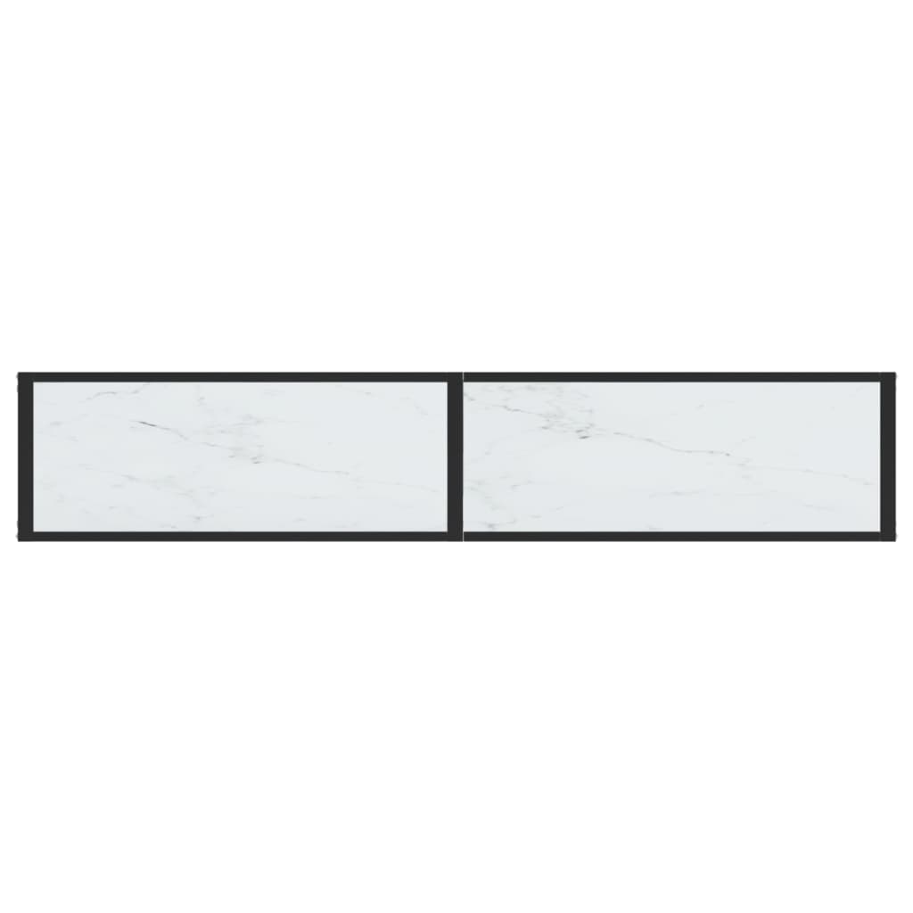 Konsolinis staliukas, balto marmuro, 180x35x75,5cm, stiklas - Namų Idėja