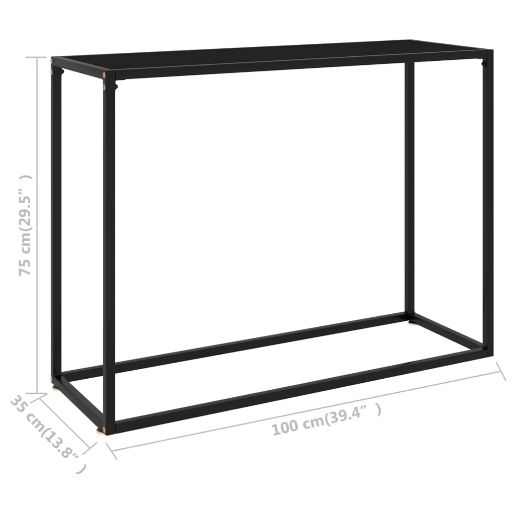Konsolinis staliukas, juodas, 100x35x75cm, grūdintas stiklas - Namų Idėja