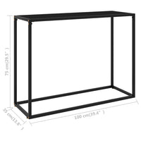 Konsolinis staliukas, juodas, 100x35x75cm, grūdintas stiklas - Namų Idėja